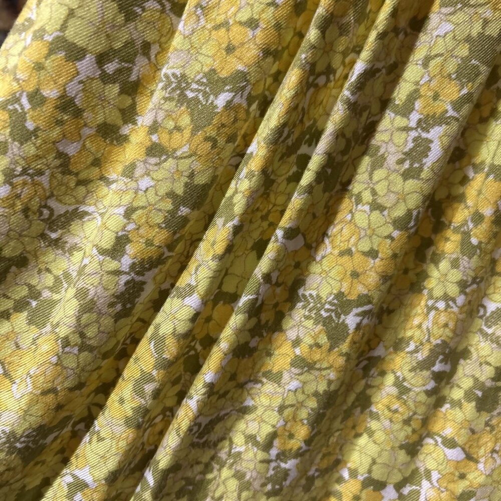 Babydoll Mini-dress Yellow Floral Stretch Bodice Volcom Woman's 8 Fairy core M - Picture 6 of 14
